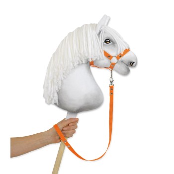 Tether for hobby horse made of webbing tape - orange