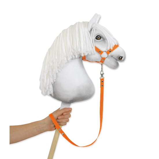 Tether for hobby horse made of webbing tape - orange Tether for hobby horse made of webbing tape - orange