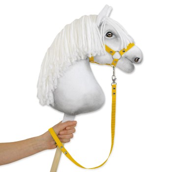 Tether for hobby horse made of webbing tape - yellow