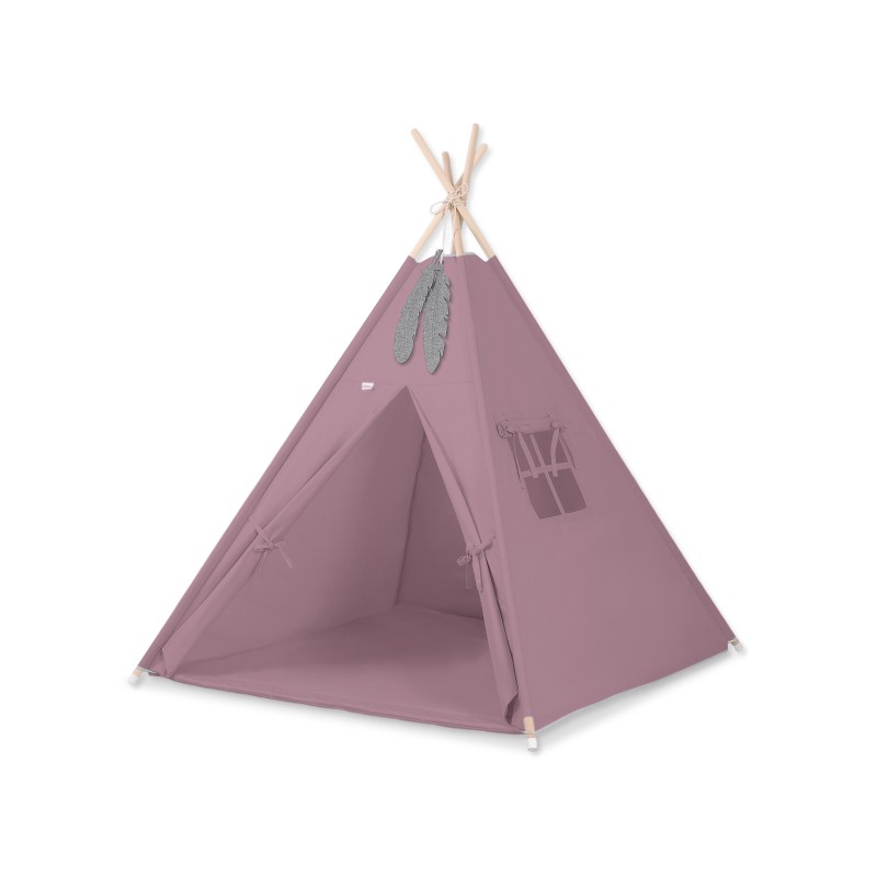 MINI Set: Teepees tent+play mat + decorative feathers- pastel violet