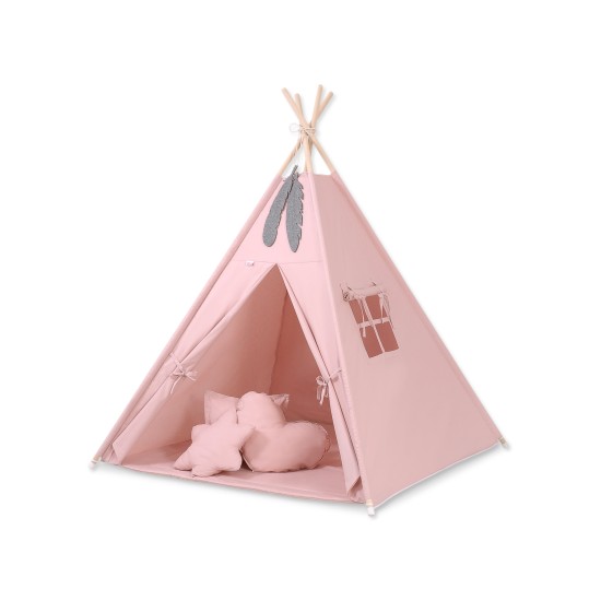 Παιδική Σκηνή - Teepee + Χαλάκι + Μαξιλάρια + Διακοσμητικά Φτερά - pastel pink Παιδική Σκηνή - Teepee + Χαλάκι + Μαξιλάρια + Διακοσμητικά Φτερά - pastel pink