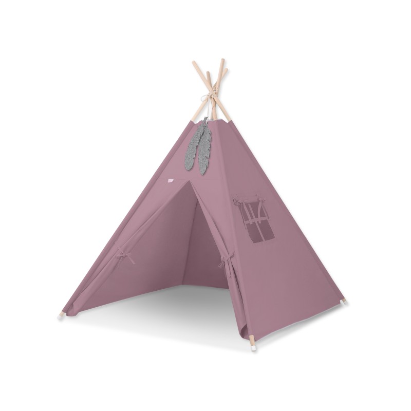 Teepee tent for kids + decorative feathers - pastel violet