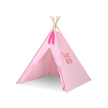 Teepee tent for kids for kids + decorative feathers - pink