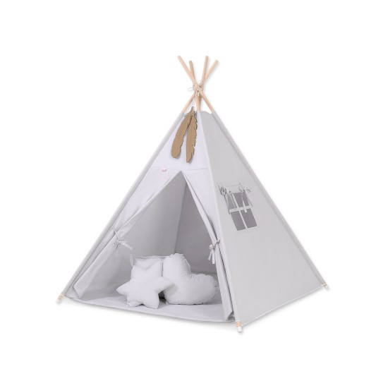 Παιδική Σκηνή - Teepee + Χαλάκι + Μαξιλάρια + Διακοσμητικά Φτερά - gray Παιδική Σκηνή - Teepee + Χαλάκι + Μαξιλάρια + Διακοσμητικά Φτερά - gray