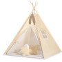 Teepee tent for kids for kids + decorative feathers - White dots on beige