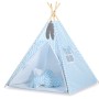Teepee tent for kids + decorative feathers  - Chevron blue