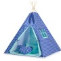 Teepee tent for kids + decorative feathers - navy blue stars