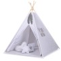 Παιδική Σκηνή - Teepee + Χαλάκι + Μαξιλάρια + Διακοσμητικά Φτερά - Grey flowers