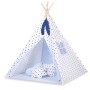 Παιδική Σκηνή - Teepee + Χαλάκι + Μαξιλάρια + Διακοσμητικά Φτερά - Black Stars/blue