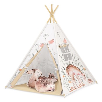 Tepee tent PREMIUM Forest Tales - set with pillows