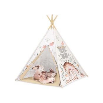Tepee tent PREMIUM Forest Tales - set with mat and pillows