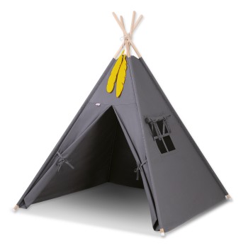 Teepee tent + decorative feathers- anthracite