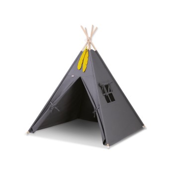 Teepee tent + decorative feathers- anthracite