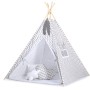 MINI Set: Teepees tent+play mat + decorative feathers- Chevron grey