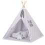 MINI Set: Teepees tent+play mat + decorative feathers - Gray cross pattern