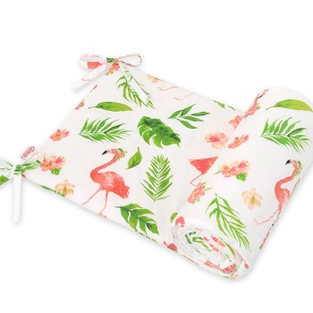 Πάντα Κούνιας Πλακέ 155*32 - coral flamingos