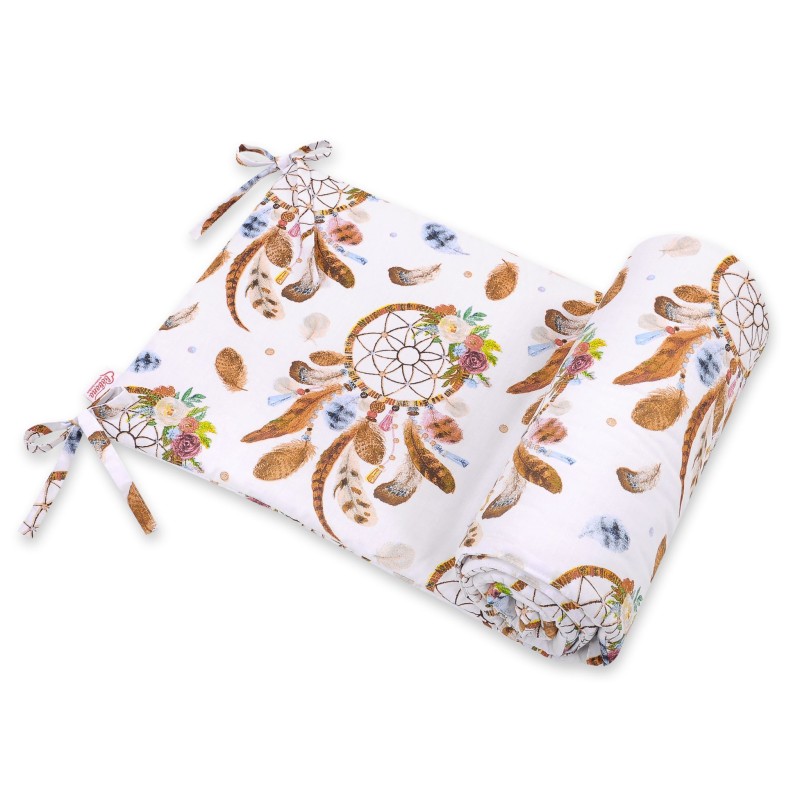 Universal bumper for cot - dream catchers white