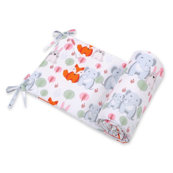 Universal bumper for cot - funny elephants Universal bumper for cot - funny elephants