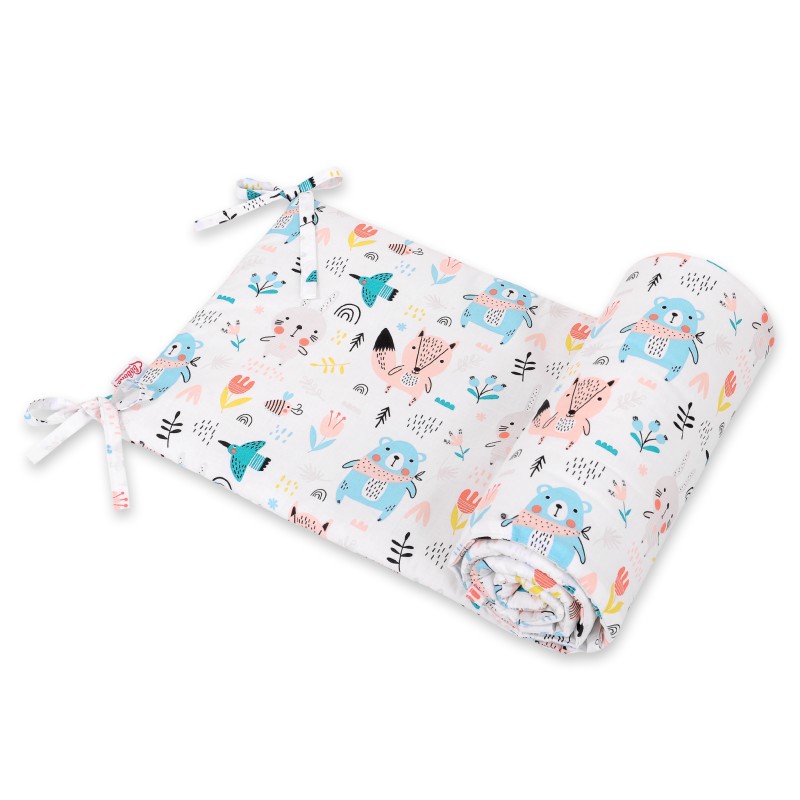 Universal bumper for cot - blue teddy bears