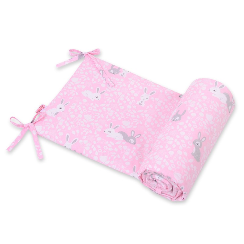Universal bumper for cot - pink rabbits