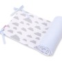 Universal double-sided bumper for cot - clouds gray/blue