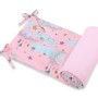 Universal bumper for cot - moons pink