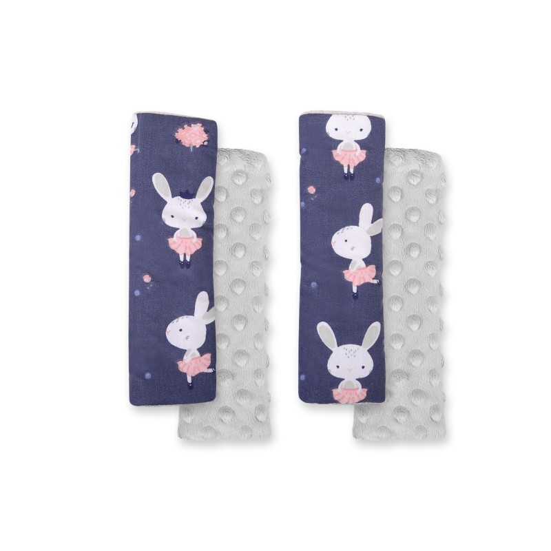 Μαξιλαράκια Ζώνης Αυτοκινήτου - blue rabbits/gray