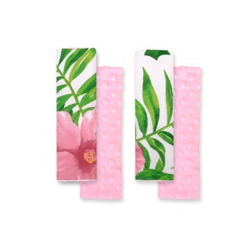 Μαξιλαράκια Ζώνης Αυτοκινήτου - tropical flowers/pink