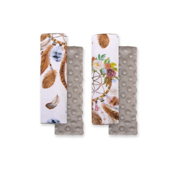 Μαξιλαράκια Ζώνης Αυτοκινήτου - dream catchers white/gray brown