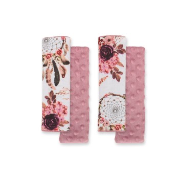 Μαξιλαράκια Ζώνης Αυτοκινήτου - flower dream catchers/pastel pink