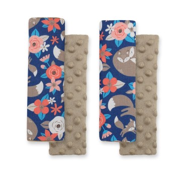 Μαξιλαράκια Ζώνης Αυτοκινήτου - fox family on blue/brown