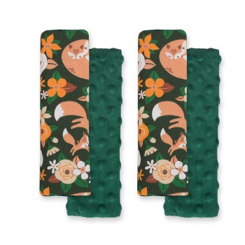 Μαξιλαράκια Ζώνης Αυτοκινήτου - fox family on the green/green