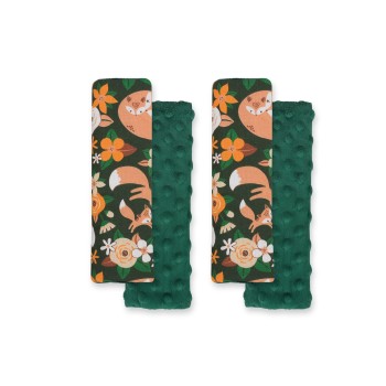 Μαξιλαράκια Ζώνης Αυτοκινήτου - fox family on the green/green