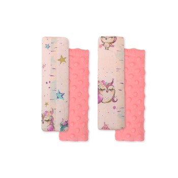 Μαξιλαράκια Ζώνης Αυτοκινήτου - owls cream-mint