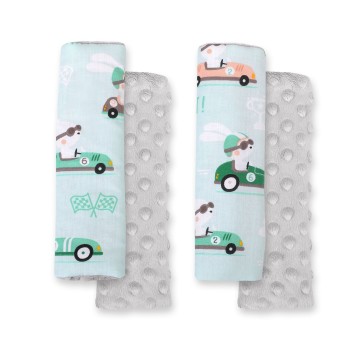 Μαξιλαράκια Ζώνης Αυτοκινήτου - mint rabbits/gray