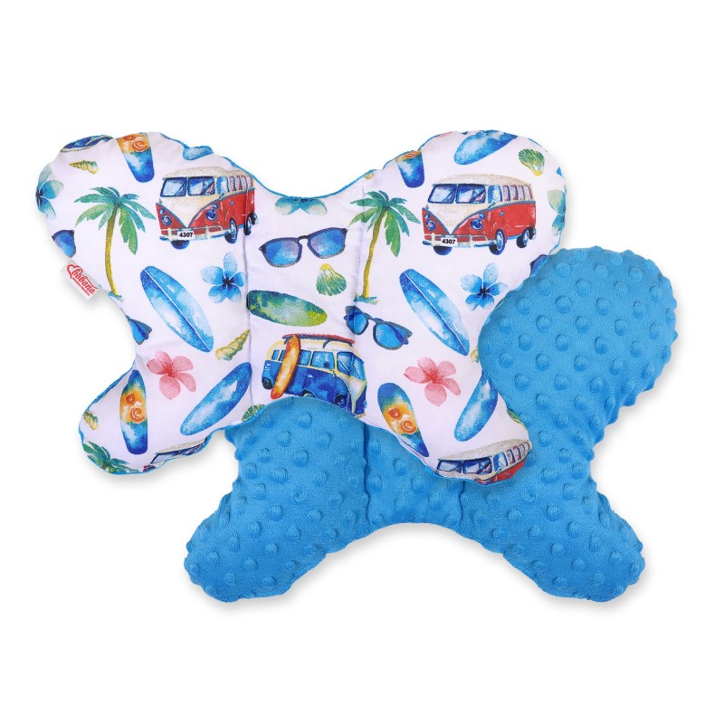 Double-sided anti shock cushion BUTTERFLY - bus/ turquoise