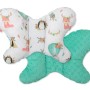 Double-sided anti shock cushion "BUTTERFLY" -  foxes beige/mint
