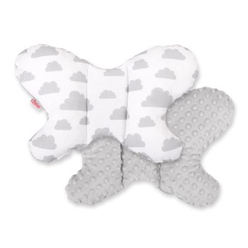 Double-sided anti shock cushion "BUTTERFLY" - clouds gray/gray