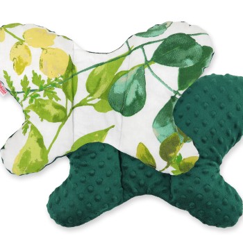 Double-sided anti shock cushion "BUTTERFLY" - eucalyptus/green