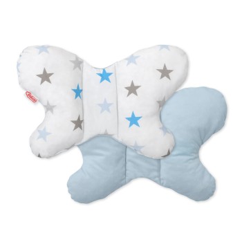 Double-sided anti shock cushion "BUTTERFLY" -  gray -blue stars