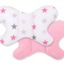 Double-sided anti shock cushion "BUTTERFLY" -  grey-pink stars/pink