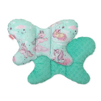 Double-sided anti shock cushion "BUTTERFLY" -  unicorn mint