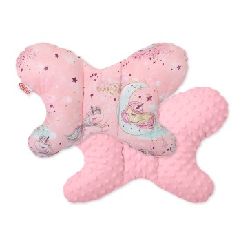 Double-sided anti shock cushion "BUTTERFLY" -  unicorn pink