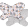 Double-sided anti shock cushion "BUTTERFLY" -  hedgehogs gray/gray