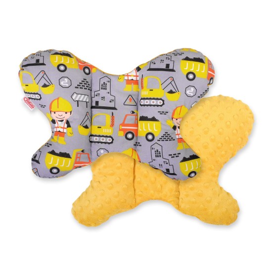 Double-sided anti shock cushion BUTTERFLY - yellow excavators/honey yellow