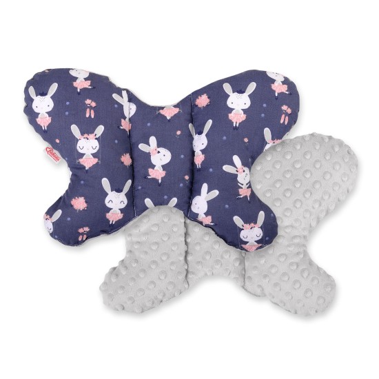 Double-sided anti shock cushion BUTTERFLY - rabbits navy blue/gray