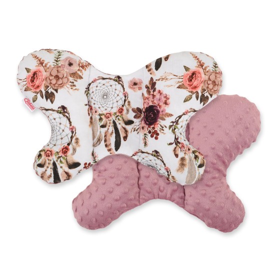 Double-sided anti shock cushion BUTTERFLY -  flower dream catchers/pastel pink