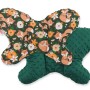 Double-sided anti shock cushion "BUTTERFLY" - fox family on the green/green