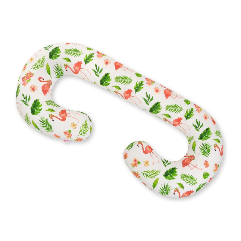 Μαξιλάρι Εγκυμοσύνης Σε Σχήμα C - coral flamingos