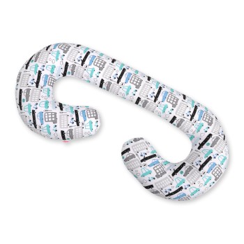 Μαξιλάρι Εγκυμοσύνης Σε Σχήμα C - gray and turquoise cars